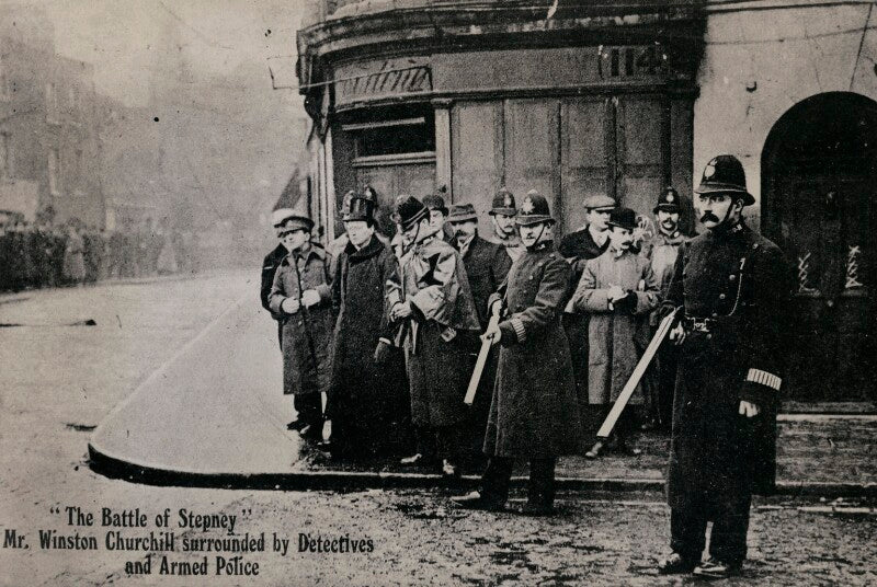 Winston churchill at the 'battle of stepney' npg x194246