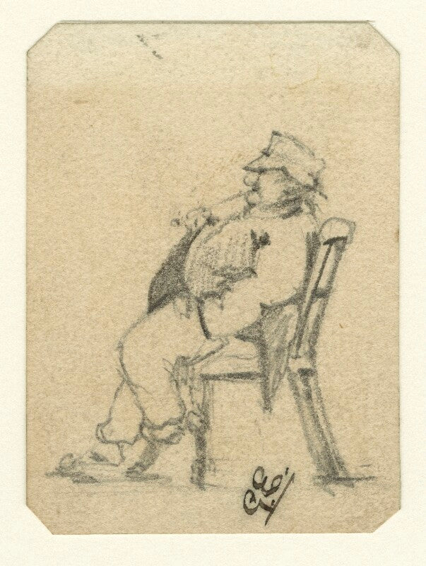Caricatured sketch of an unknown man in a chair npg d23212
