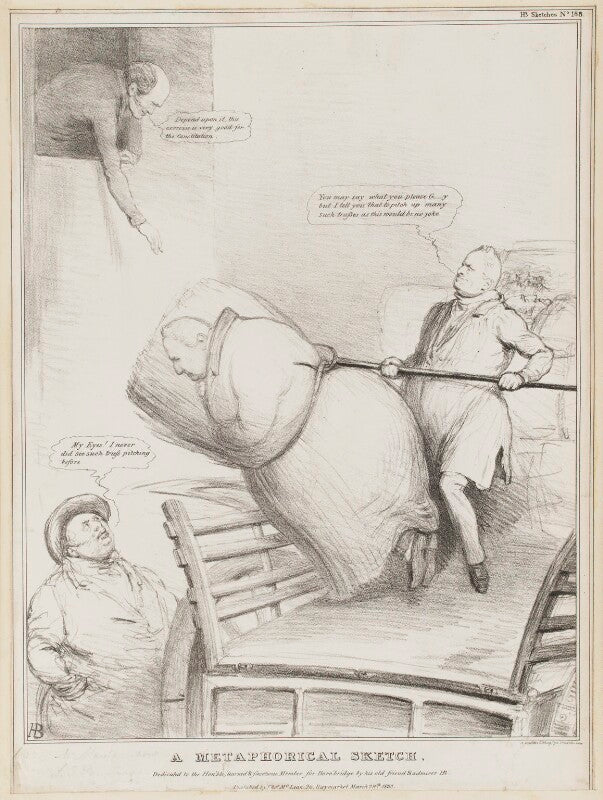 A metaphorical sketch (john bull; charles grey, 2nd earl grey; william ramsay maule, 1st baron panmure; king william iv) npg d41123