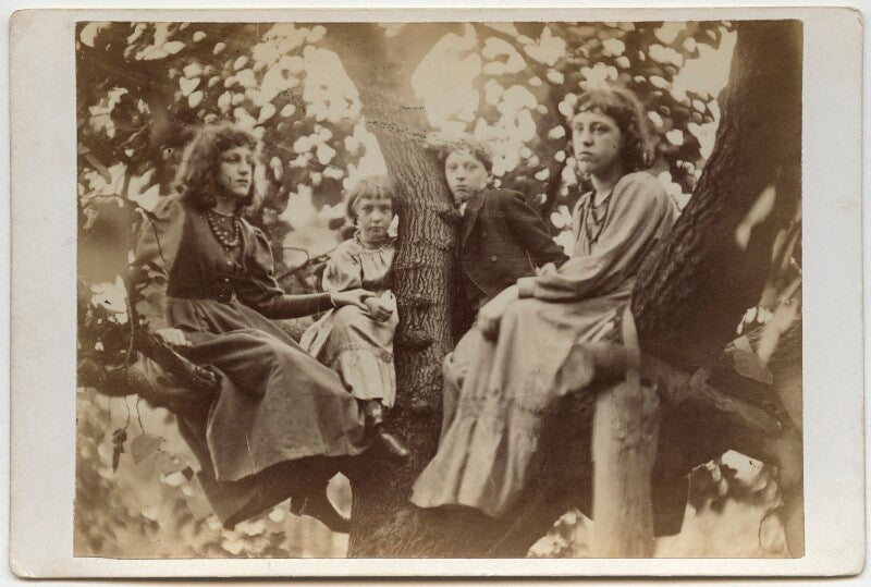 May morris; margaret mackail (née burne jones); sir philip burne jones, 2nd bt; jane alice ('jenny') morris npg x19862