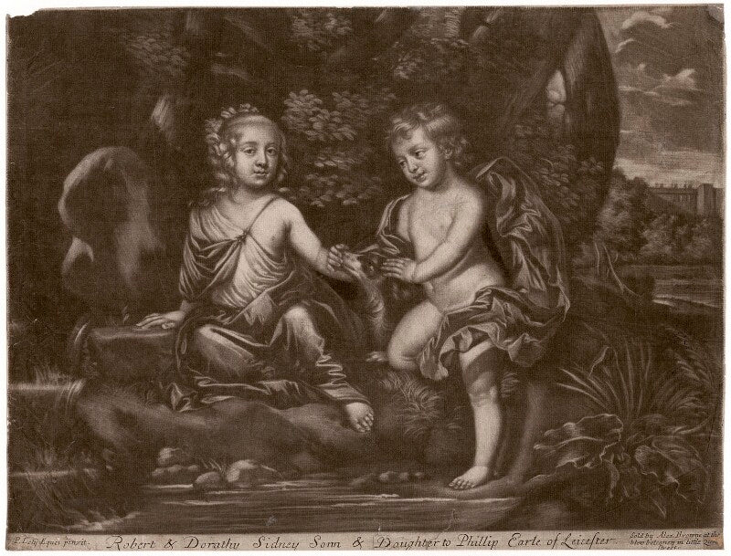 Dorothy cheeke (née sidney); robert sidney, 4th earl of leicester when children npg d5051
