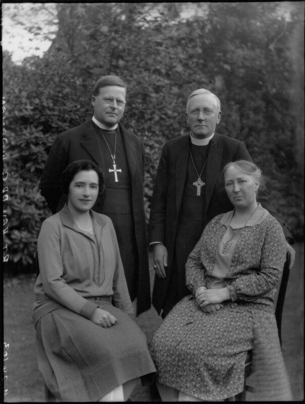 Frances gertrude acland temple (née anson); gertrude warman (née earle); (frederick sumpter) guy warman; william temple npg x48943