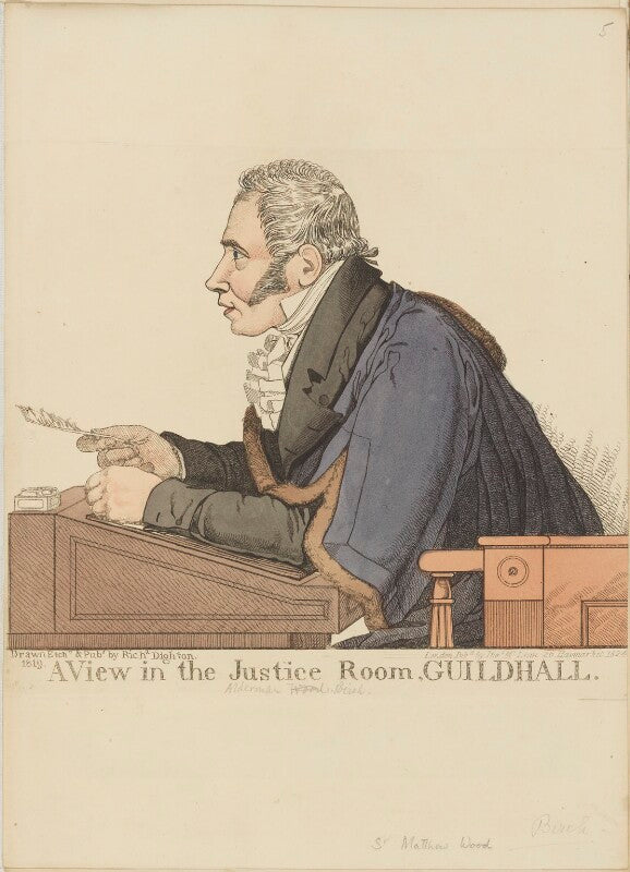 Sir matthew wood, 1st bt ('a view in the justice room, guildhall') npg d13318