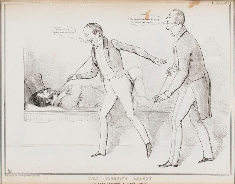 The sleeping beauty or tellers catching a stray vote npg d41215