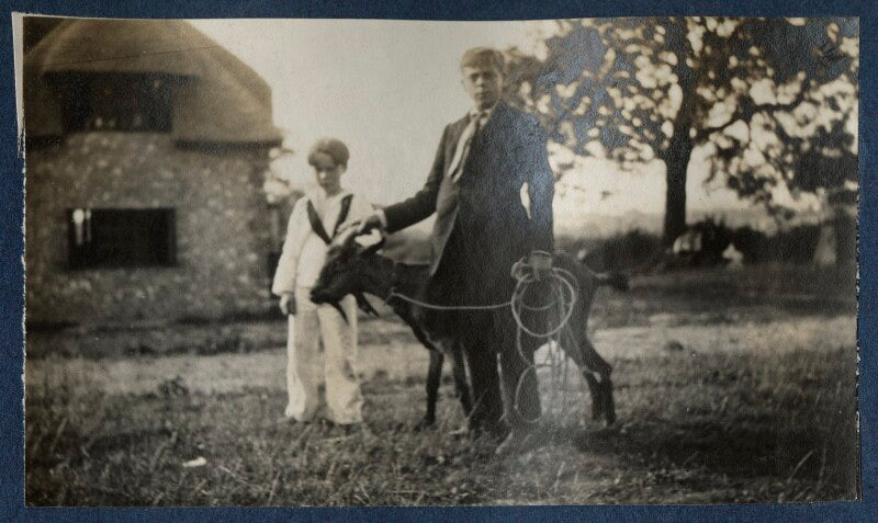 Two unknown boys with a goat npg ax140669