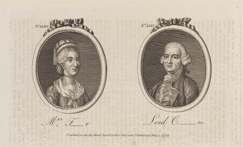 'mrs f r and lord c m' (lord conyngham; mrs farrer) npg d14677