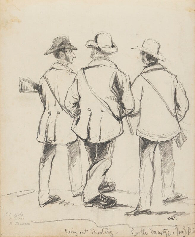 Going out shooting, castle martyr (william frederick fownes tighe; general dixon; richard boyle, 4th earl of shannon) npg d18085(7)