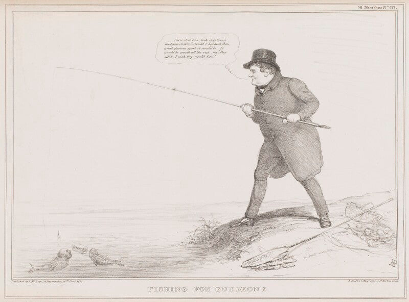 Fishing for gudgeons (john bull; daniel o'connell) npg d41351