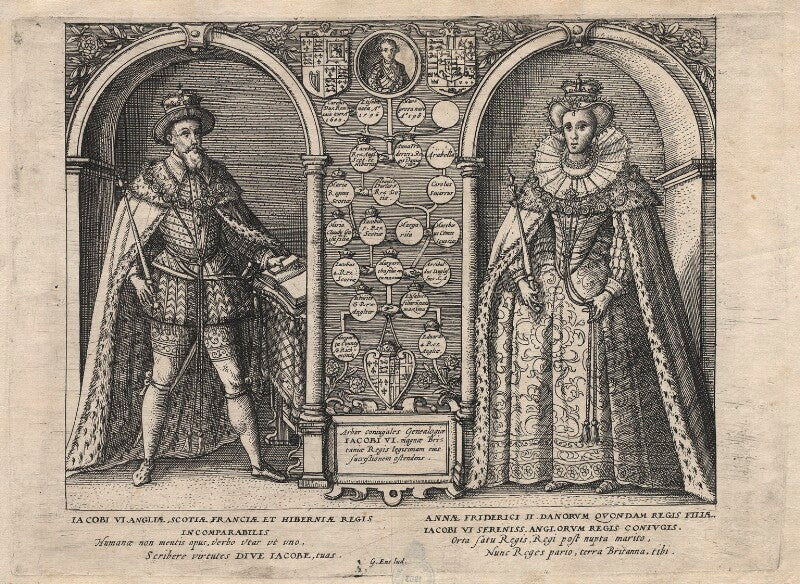 King james i of england and vi of scotland; henry, prince of wales; anne of denmark npg d18233