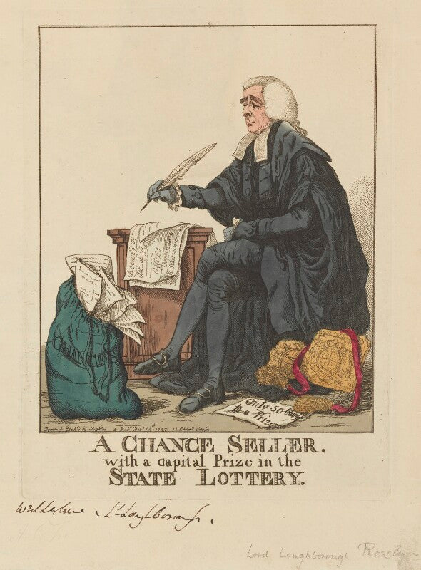Alexander wedderburn, 1st earl of rosslyn (lord loughborough) ('a chance seller with a capital prize in the state lottery') npg d13345