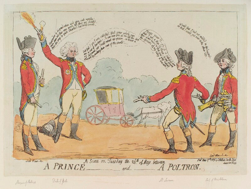 'a scene on tuesday the 26th of may between a prince and a poltron' npg d12401