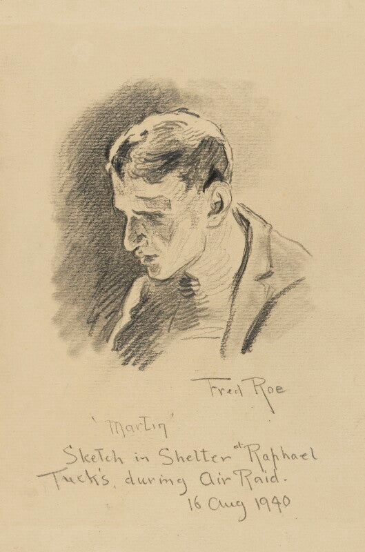Martin (''martin' sketch in shelter at raphael tuck's during air raid. 16 aug 1940') npg d43251