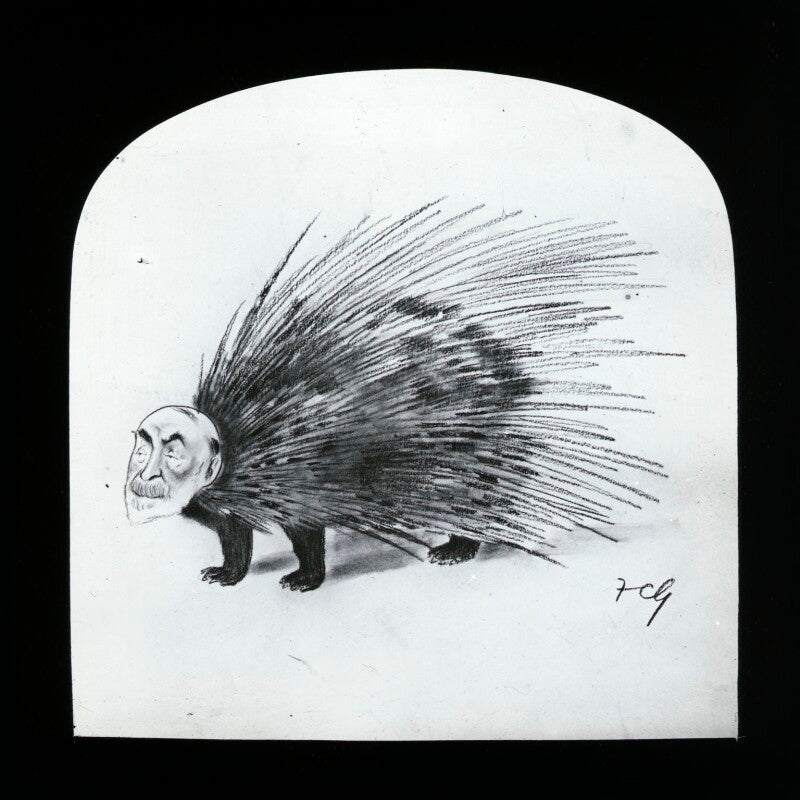 Unknown man, as a porcupine npg d41970