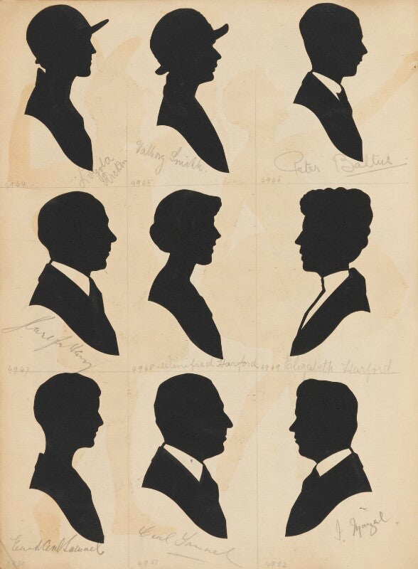 Loyola? dickin; vallery smith; peter baltus; harry? hillary; winifred harford; elizabeth harford; edward samuel; cecil samuel; i. maizal npg d46668