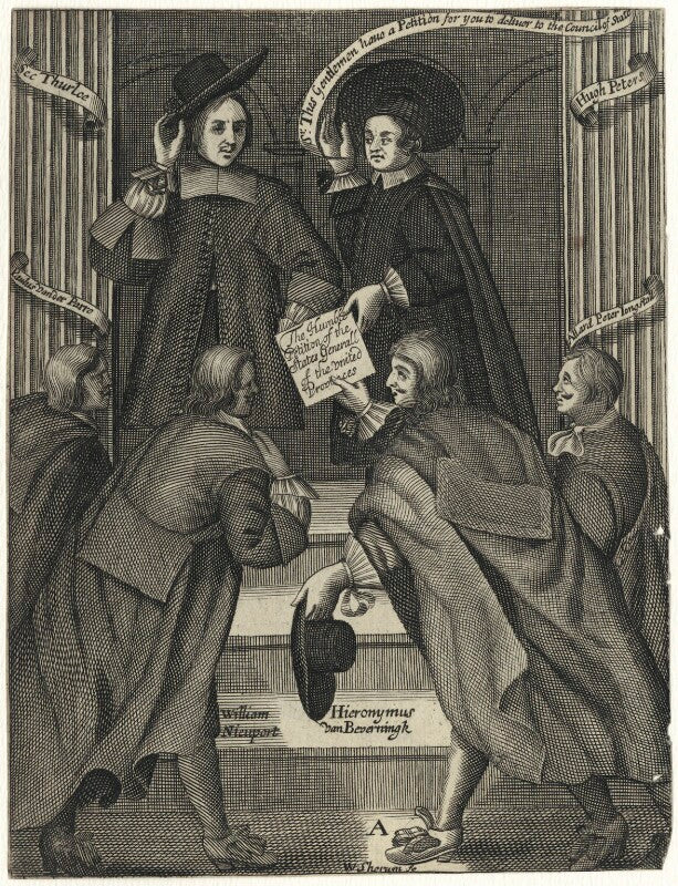 John thurloe; hugh peter (peters); paul van der parre; william nieupoort; hieronymus van beverningk; allard peter jongstall npg d28916