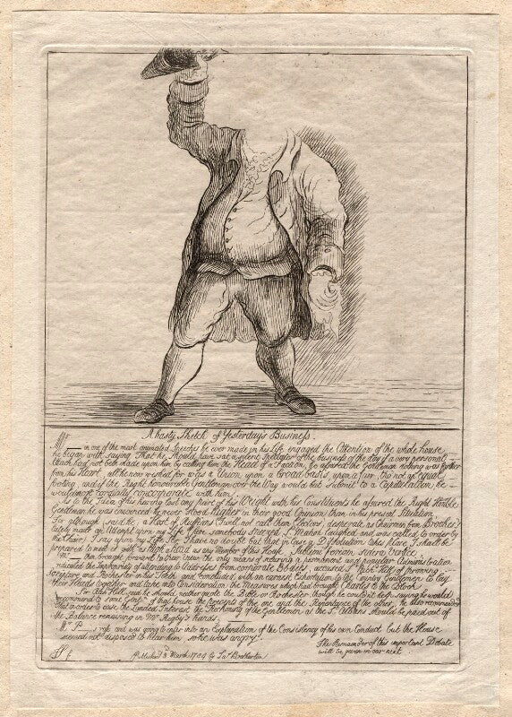 Charles james fox ('a hasty sketch of yesterday's business') npg d9750