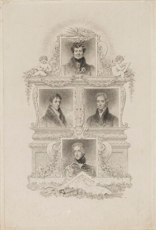 King george iv; arthur wellesley, 1st duke of wellington and two unknown sitters npg d38602