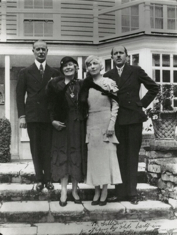 Sir walter de frece; mary, lady hall caine; vesta tilley; gordon ralph hall caine npg x44221