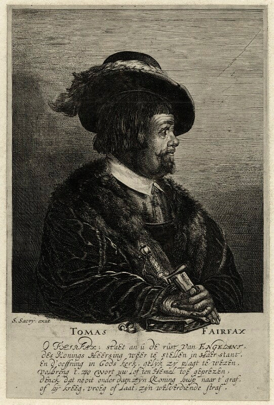 Unknown man engraved as thomas fairfax, 3rd lord fairfax of cameron npg d27092