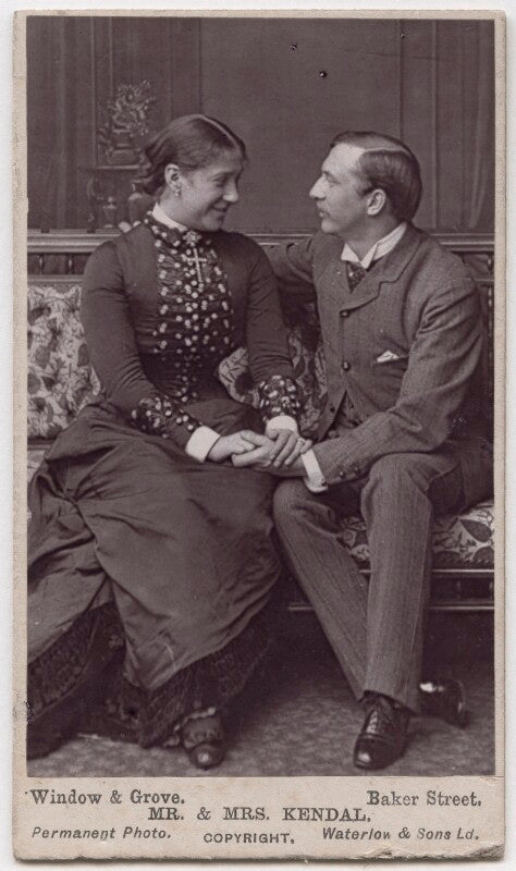 Madge kendal as dora; william hunter kendal (william hunter grimston) as captain beauclerc in 'diplomacy' npg x197124