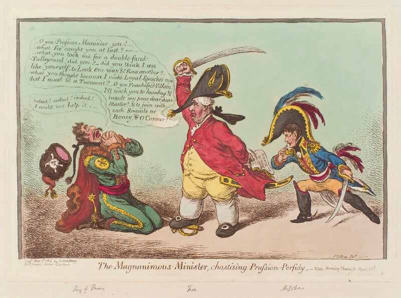 'the magnanimous minister, chastising prussian perfidy' npg d12865