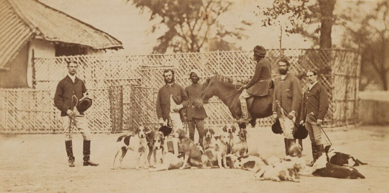 Charles hugh baillie; henry john wilkin; 'moona'; robert hale; sir henry herbert wombwell, 5th bt and two unknown men npg ax196706