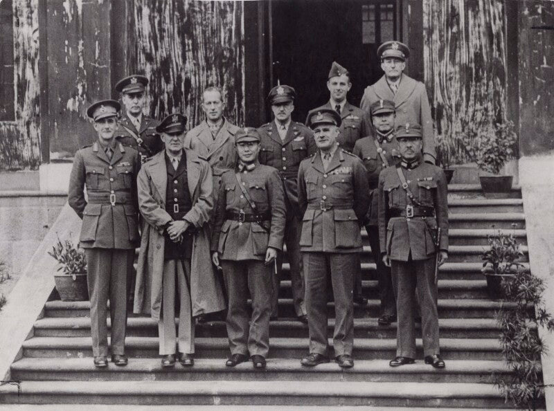 Archibald percival wavell, 1st earl wavell, george brett and allied officers meeting at chungking npg x194332