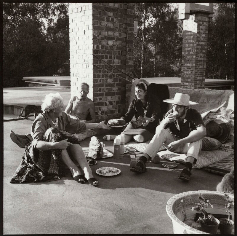 Mary cranford ('mollie') hitchens (née coates); ivon hitchens; ida kar; john hitchens npg x134164