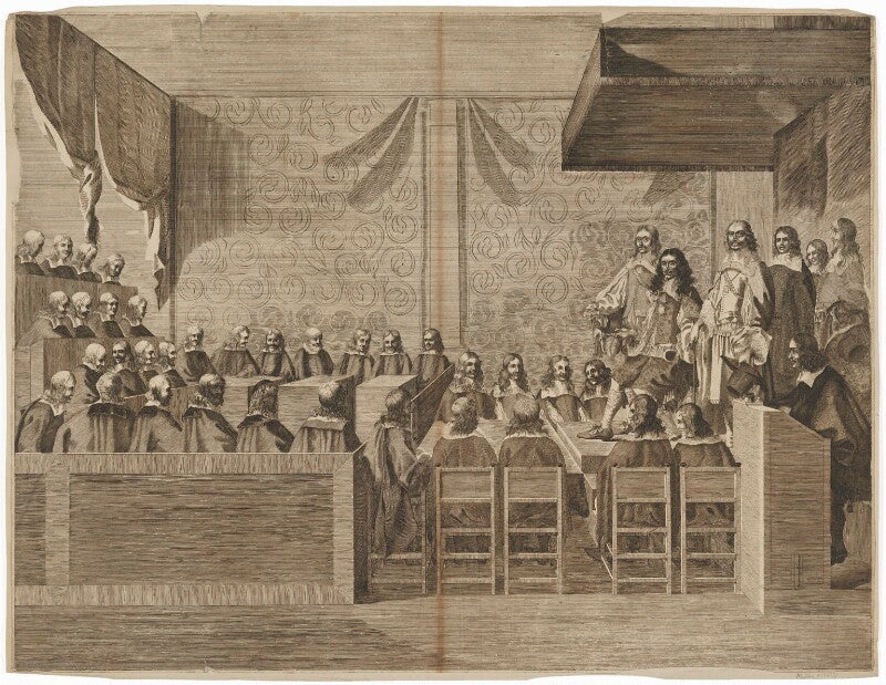 Charles ii addressing the states general, the members seated (king charles ii) npg d32323