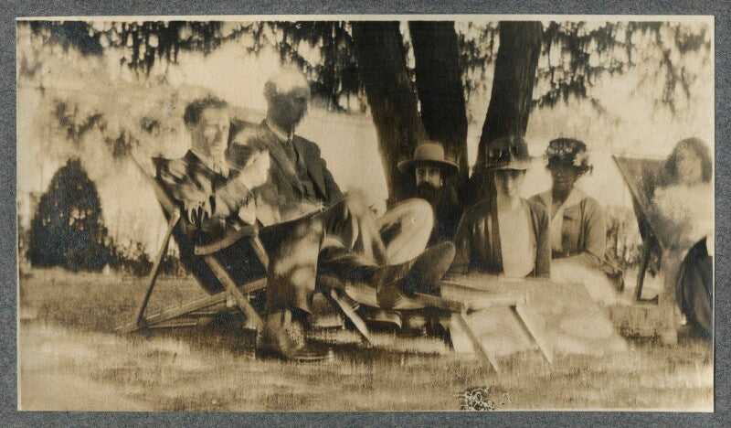 Sir walter alexander raleigh; lytton strachey; lady ottoline morrell and three unknown sitters npg ax140332