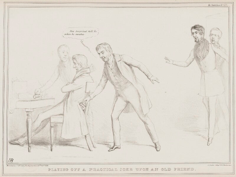 Playing off a practical joke upon an old friend npg d41511