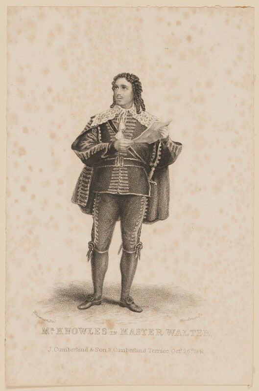 James sheridan knowles in 'master walter' npg d38563