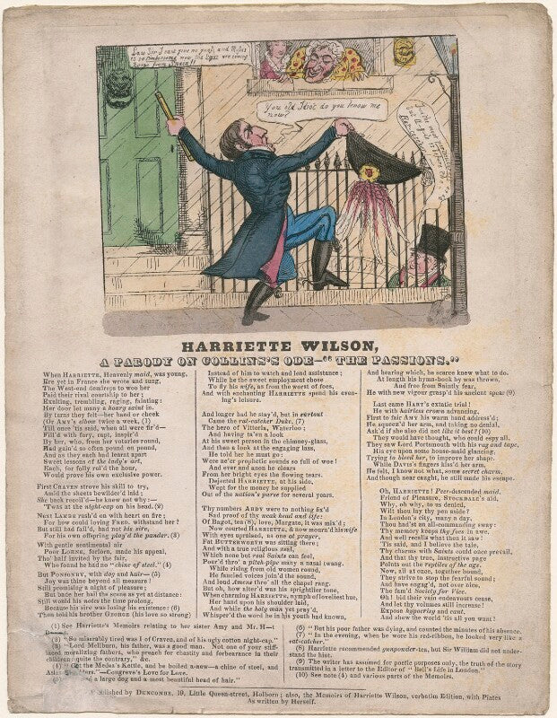 'harriette wilson, a parody on collins's ode "the passions'"' npg d48683