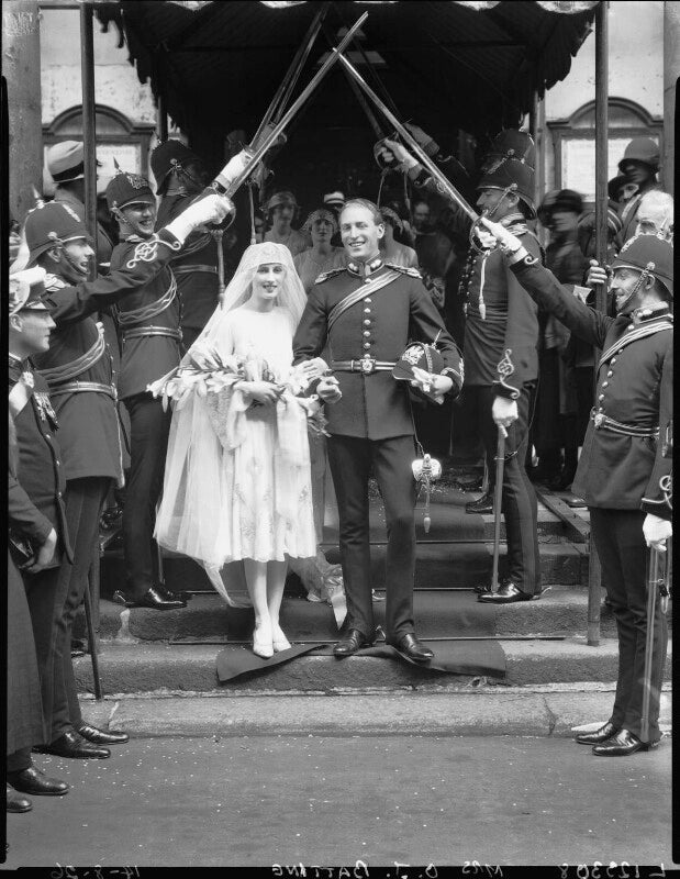 Oswald james battine, audrey winifred battine (née magee) and wedding party npg x184545