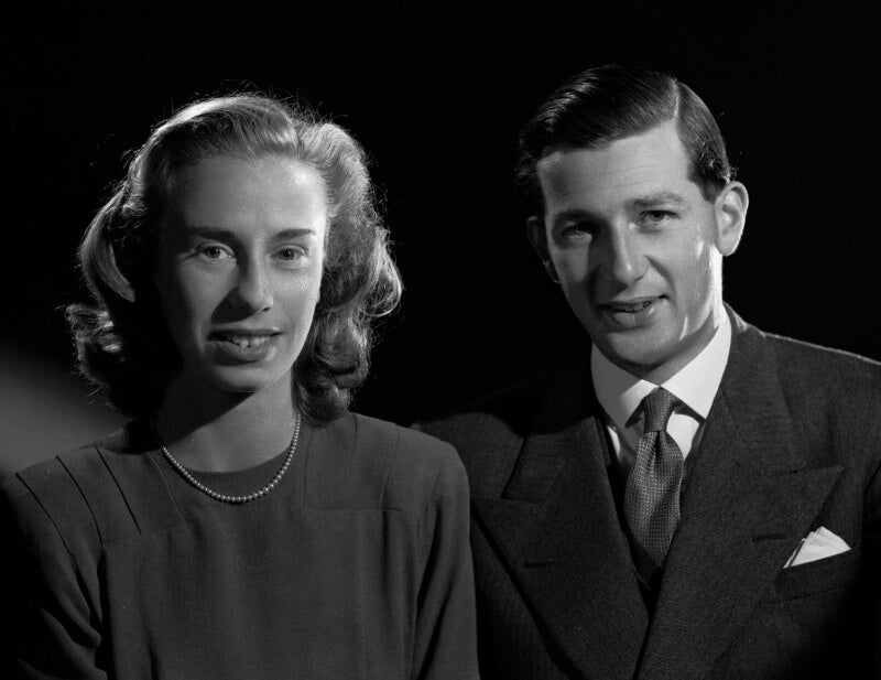 Christine edith (née cooper), lady garvagh; alexander leopold ivor george canning, 5th baron garvagh npg x77727