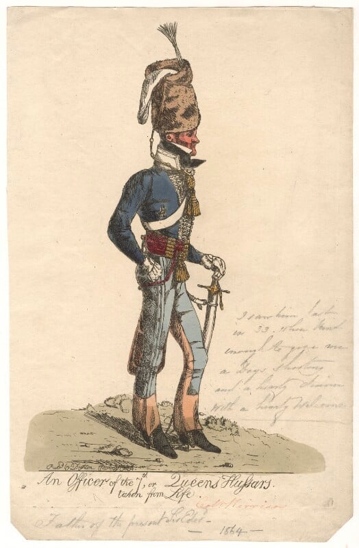 Sir edward kerrison, 1st bt ('an officer of the 7th, or queen's hussars. taken from life') npg d13486