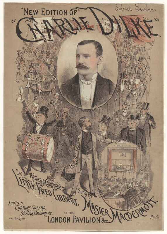 Gilbert hastings macdermott; charles bradlaugh; sir charles wentworth dilke, 2nd bt; john bright; sir charles parker butt npg d42768