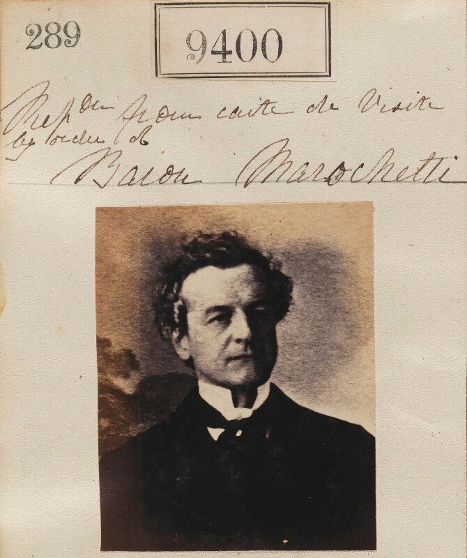 'reproduction from carte de visite by order of baron marochetti' npg ax59206