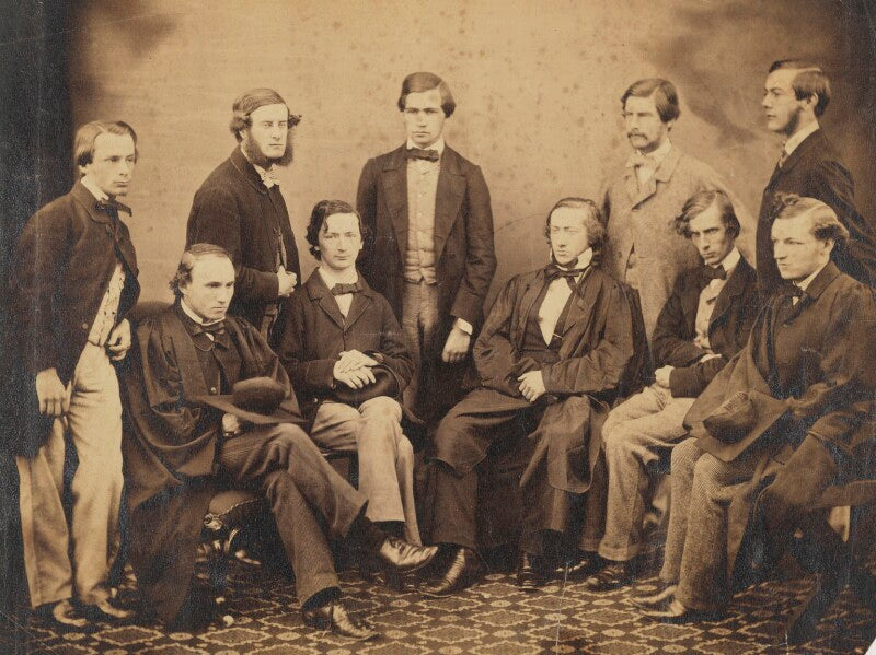 Algernon charles swinburne with nine of his peers at oxford npg p416