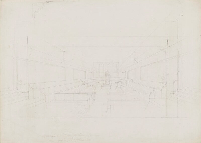 Sketch of the interior of the house of commons npg 3073