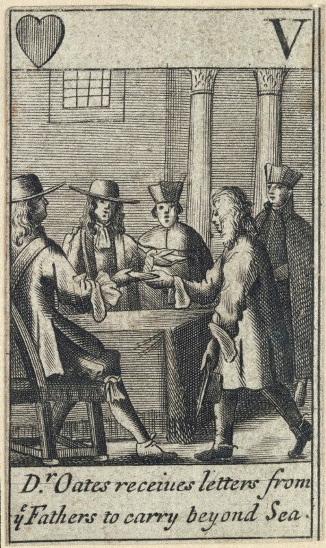 'dr oates receives letters from ye fathers to carry beyond sea' (titus oates) npg d23012(i)
