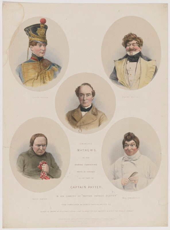 Charles james mathews as four characters in 'patter versus clatter' npg d38322