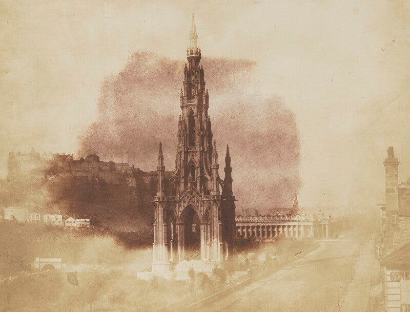 The scott monument, with the scottish national gallery and edinburgh castle in the background npg p6(255)
