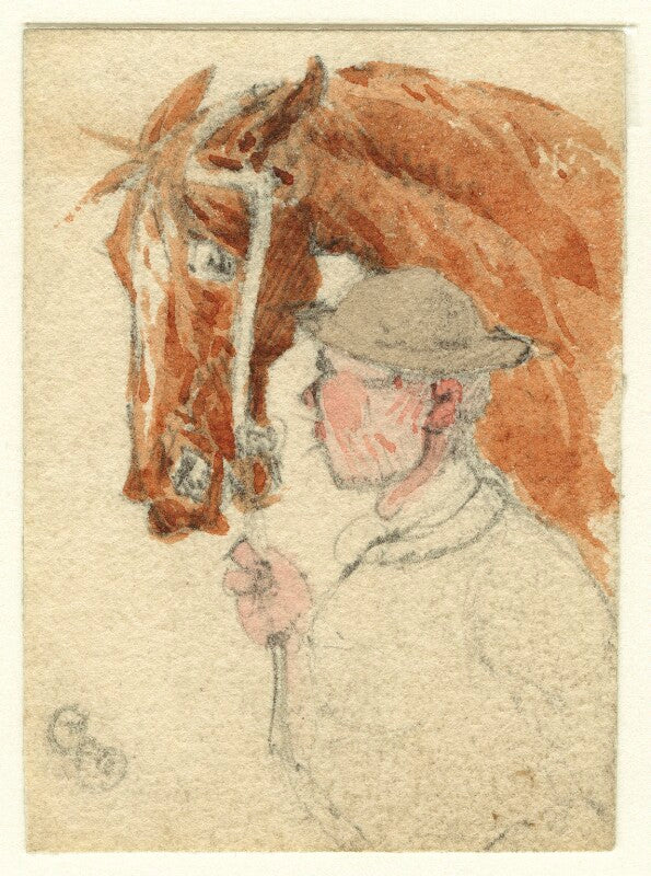 Unknown cavalryman and horse npg d23183