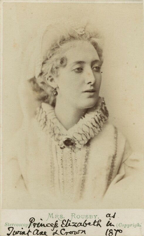 Clara marion jessie rousby (née dowse) as princess elizabeth in ''twixt axe and crown' npg ax18158