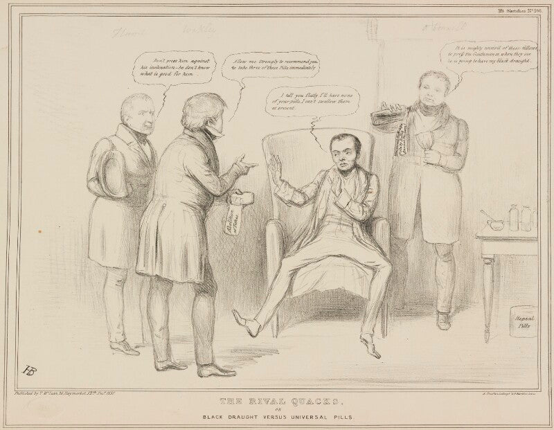 The rival quacks (joseph hume; thomas wakley; john russell, 1st earl russell; daniel o'connell) npg d41440