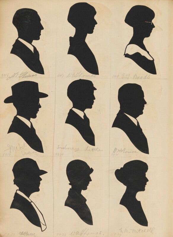 Tourists on the west pier, brighton (?j.m. hawes; w.a. thomas; e.f. beadle; j.m. scott (torquay); sidney little; n.h. rosive; c.b. roscoe; w.a. thomas; e.m. mitchell) npg d46686