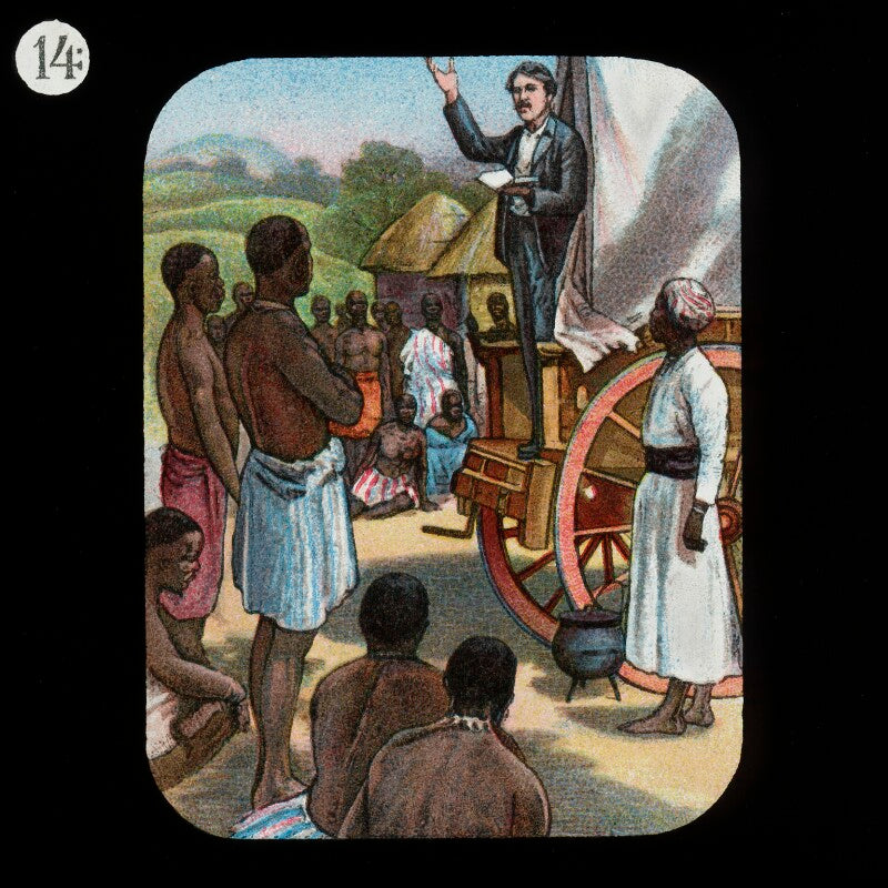 Preaching from a waggon (david livingstone) npg d18387