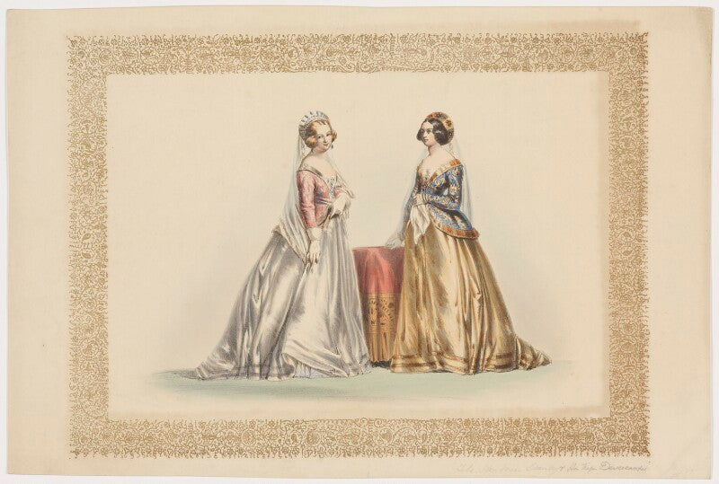 Hon. eleanor julian stanley and hon. frances catherine devereux at the queen's ball, 1842 npg d41876