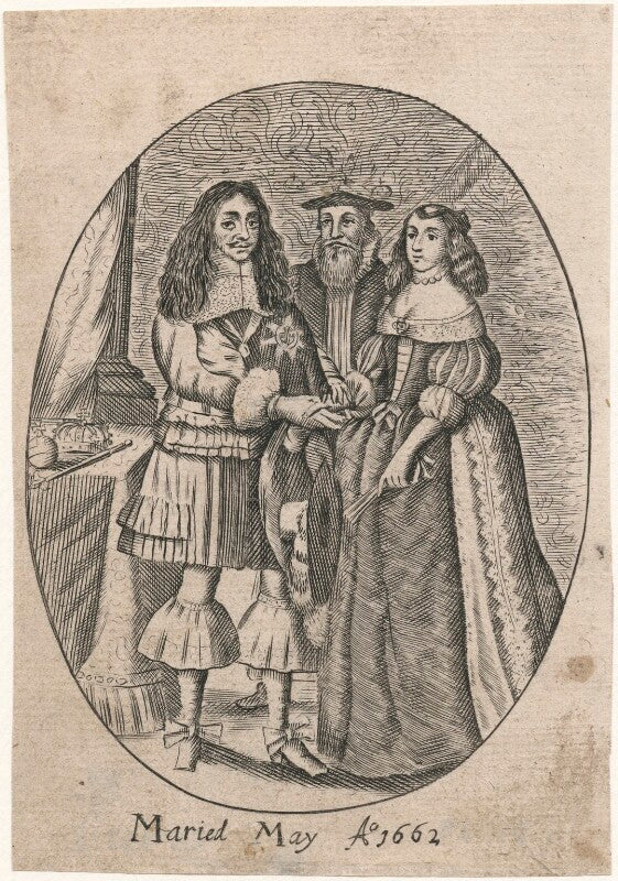 King charles ii; catherine of braganza npg d11129